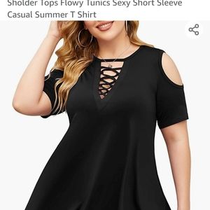 Cold shoulder silk top Zeagoo 2x